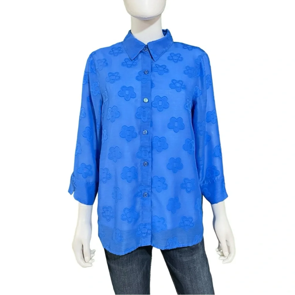 Alfred Dunner 2 Piece Blue Top, S - Picture 4 of 9